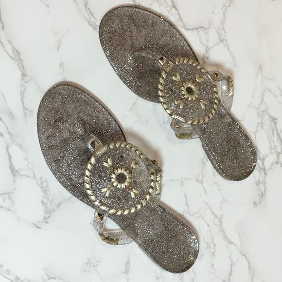 Jack Rodgers Sparkle Georgica Jelly Sandal in Multi-Color and Gold SZ 8 $79 - Picture 3 of 11